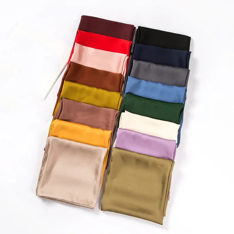 Silk Neck Scarf - Satijnen sjaal dames 70cm effen kleur