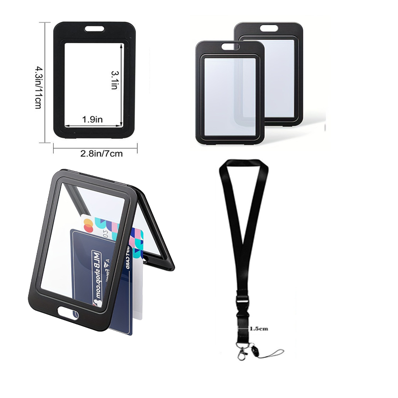 Lanyard Badge Holder - 3 STKS Plastic Badge Werknemer Badgehouder