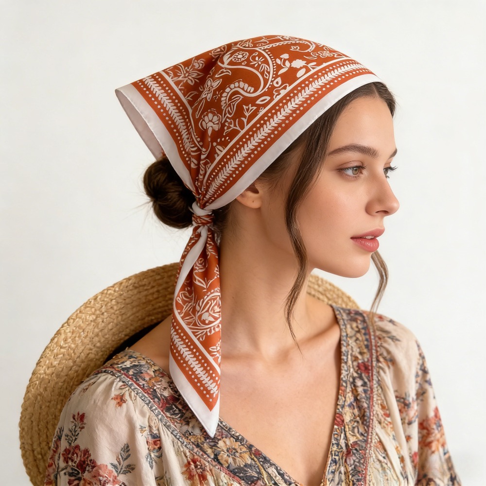 Silk Neck Scarf - 1Pc cashew print mode zijden sjaal