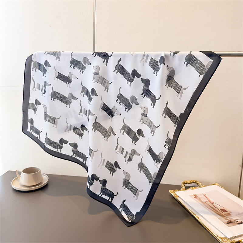 Bandana Cotton - Dames Katoenen Hond Gedrukt Vierkante Sjaal