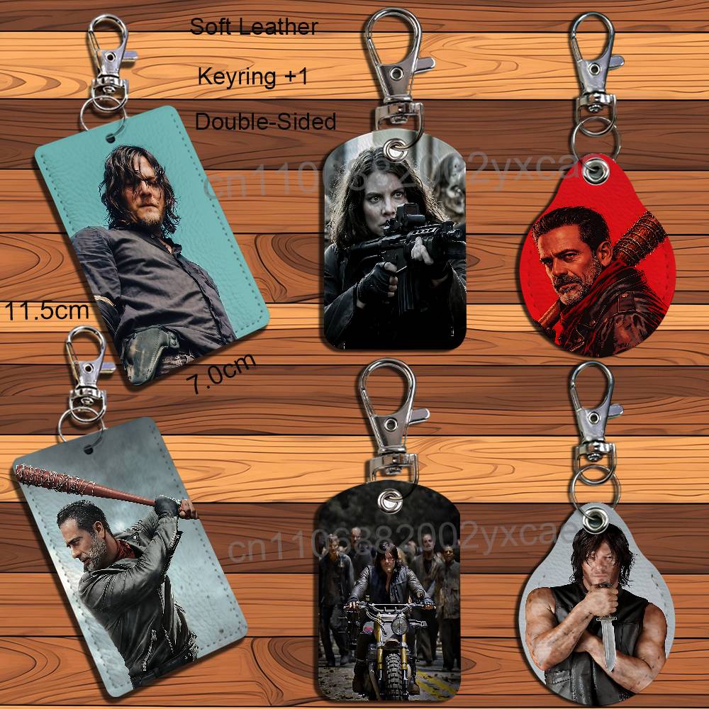 Lanyard Badge Holder - Negan Maggie Walking Dead Lederen Sleutelhanger